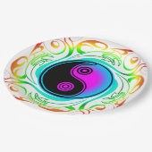 Assiettes En Carton Yin Yang Psychedelic Rainbow Tattoo (Angle)