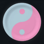 Assiettes En Carton Yin Yang vintage Rose Et Bleu<br><div class="desc">Yin Yang - Illustration Yin Yang Rose Et Bleu.</div>