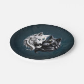 Assiettes En Carton Yin Yang Wolves. (Angle)