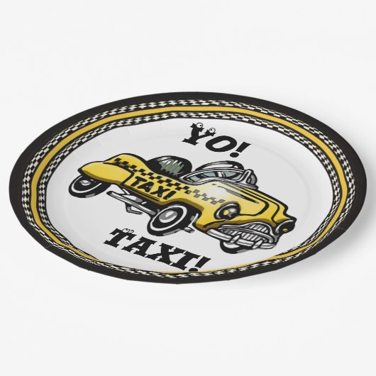 Assiettes En Carton Yo ! Taxi ! (Angle)