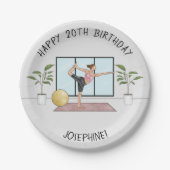 Assiettes En Carton Yoga Dancer Pose Balance Exercice Anniversaire Fêt (Devant)
