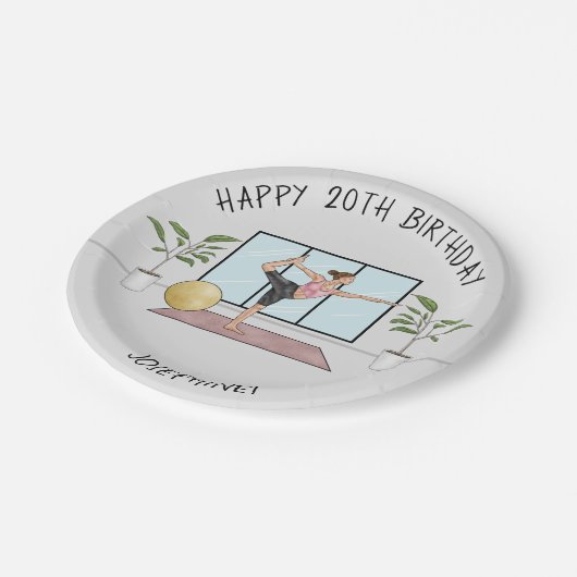 Assiettes En Carton Yoga Dancer Pose Balance Exercice Anniversaire Fêt (Angle)