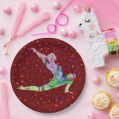 Assiettes En Carton Yoga étirer l'aquarelle (Fête)