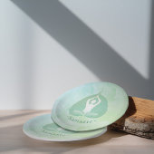 Assiettes En Carton Yoga Instructeur Studio Méditation Pose Bodhi Leaf
