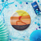 Assiettes En Carton Yoga Instructeur Sun Salutation Crescent Moon Pose (Fête)