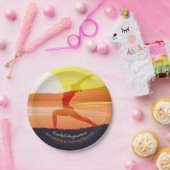 Assiettes En Carton Yoga Instructeur Sun Salutation Crescent Moon Pose (Fête)