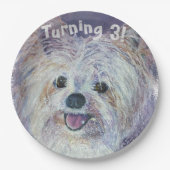 Assiettes En Carton Yorkie blanc doux Turner 3 PARTI (Devant)