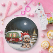 Assiettes En Carton Yorkshire Terrier Caravan Christmas Adventure (Fête)