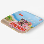 Assiettes En Carton Yorkshire Terrier Chien Valentine's Day Coeurs Cam (Angulaire)