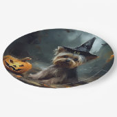 Assiettes En Carton Yorkshire Terrier Citrouilles Halloween effrayant (Angle)