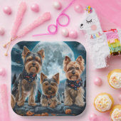 Assiettes En Carton Yorkshire Terrier Halloween Éffrayant (Fête)