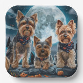 Assiettes En Carton Yorkshire Terrier Halloween Éffrayant (Recto)