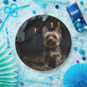 Assiettes En Carton Yorkshire Terrier Halloween effrayant (Fête)