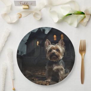 Assiettes En Carton Yorkshire Terrier Halloween Épouvantable