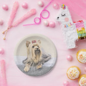 Assiettes En Carton Yorkshire Terrier Peinture - Cute Original Chien A (Fête)