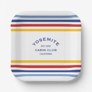 Assiettes En Carton Yosemite Cabin Club Crête personnalisée Rayure de