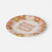 Assiettes En Carton Young Wild et Three Retro Daisy 3e anniversaire (Angle)