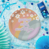 Assiettes En Carton Young Wild et Three Retro Rainbow (Fête)