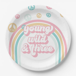 Assiettes En Carton Young Wild Three Retro Summer Rainbow