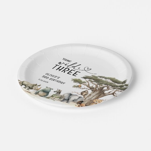 Assiettes En Carton Young Wild Three Safari 3e Affiche de bienvenue d' (Angle)