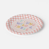 Assiettes En Carton Young Wild Three Super Rose Daisy Checker (Angle)