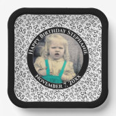 Assiettes En Carton Your Photo 55 Random Number Pattern Black/White  (Recto)