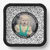 Assiettes En Carton Your Photo 65 Random Number Pattern Black/White (Recto)