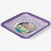 Assiettes En Carton Your Photo 65 Random Number Pattern Purple/White (Angulaire)