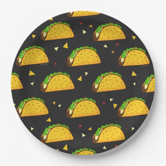 Assiettes En Carton Yummy Taco Motif (Devant)