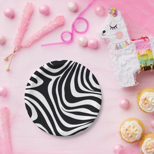 Assiettes En Carton Zany Zebra Zest (Fête)