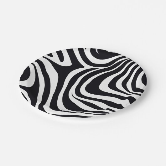 Assiettes En Carton Zany Zebra Zest (Angle)