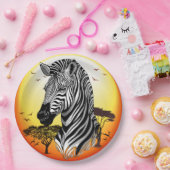 Assiettes En Carton Zebra African Savanna Wild Animal (Fête)