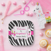 Assiettes En Carton Zebra imprimé anniversaire Pamper Party (Fête)