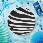 Assiettes En Carton Zebra noir et blanc (Fête)