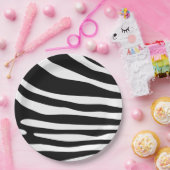 Assiettes En Carton Zebra noir et blanc (Fête)