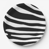 Assiettes En Carton Zebra noir et blanc (Devant)