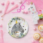 Assiettes En Carton Zebra Party Animaux Anniversaire Zoo Safari (Fête)