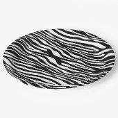 Assiettes En Carton Zebra Print, Zebra Stripes, Noir Et Blanc (Angle)