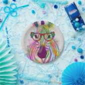 Assiettes En Carton Zebra Rainbow Splash (Fête)