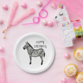 Assiettes En Carton Zebra Safari joyeuses Plaques de fête d'anniversai (Fête)
