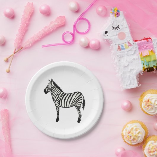 Assiettes En Carton Zebra Safari joyeuses Plaques de fête d'anniversai (Fête)