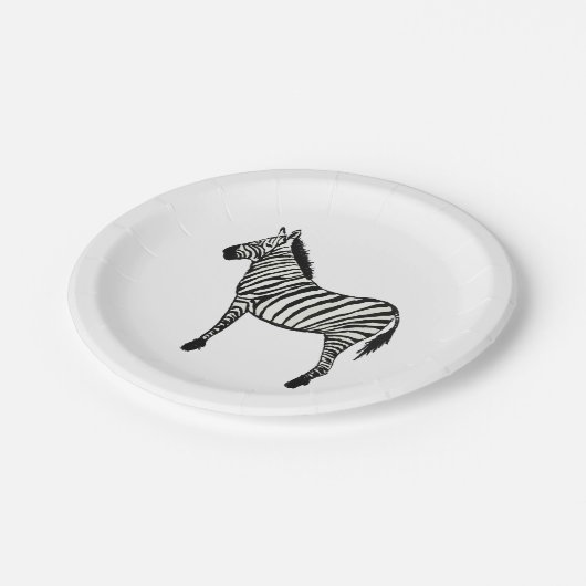 Assiettes En Carton Zebra Safari joyeuses Plaques de fête d'anniversai (Angle)