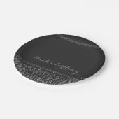 Assiettes En Carton Zebra Sparkle Silver Black Glam Chic Elegant Party (Angle)