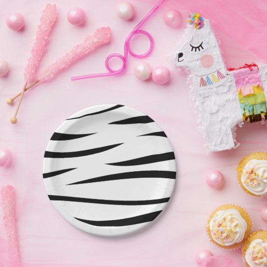 Assiettes En Carton Zebra Stripes (Fête)