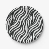 Assiettes En Carton Zebra Stripes Black Parties scintillant Wild Anima (Devant)