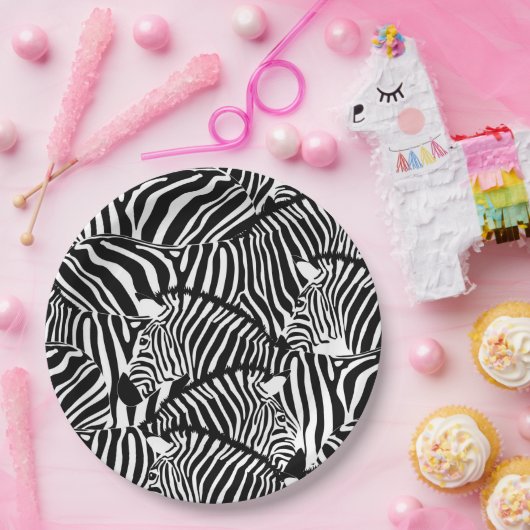 Assiettes En Carton Zèbre (Fête)