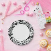 Assiettes En Carton Zèbre noir et blanc (Fête)