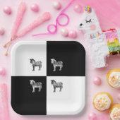 Assiettes En Carton Zèbre noir et blanc (Fête)