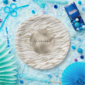 Assiettes En Carton Zen Cream White Cocoa Brown Zebra Imprimer (Fête)