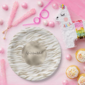Assiettes En Carton Zen Cream White Cocoa Brown Zebra Imprimer (Fête)